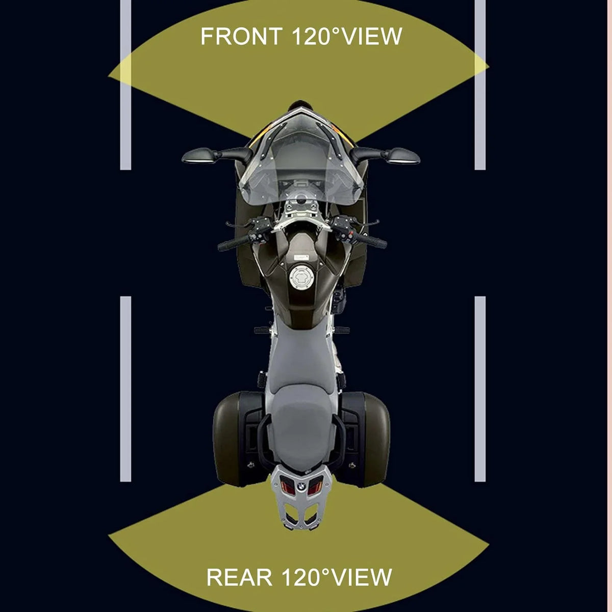 Motorcycle Camera with Recording Function Dash Cam Front and Rear 1MP AHD (720P) HD Camera 120° Wide Angle Motorcycle Accessories 1080P+720P Video Recording (Only Support 1 Channel 1080P)