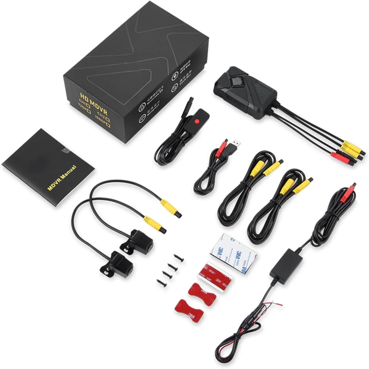 Motorcycle Camera with Recording Function Dash Cam Front and Rear 1MP AHD (720P) HD Camera 120° Wide Angle Motorcycle Accessories 1080P+720P Video Recording (Only Support 1 Channel 1080P)