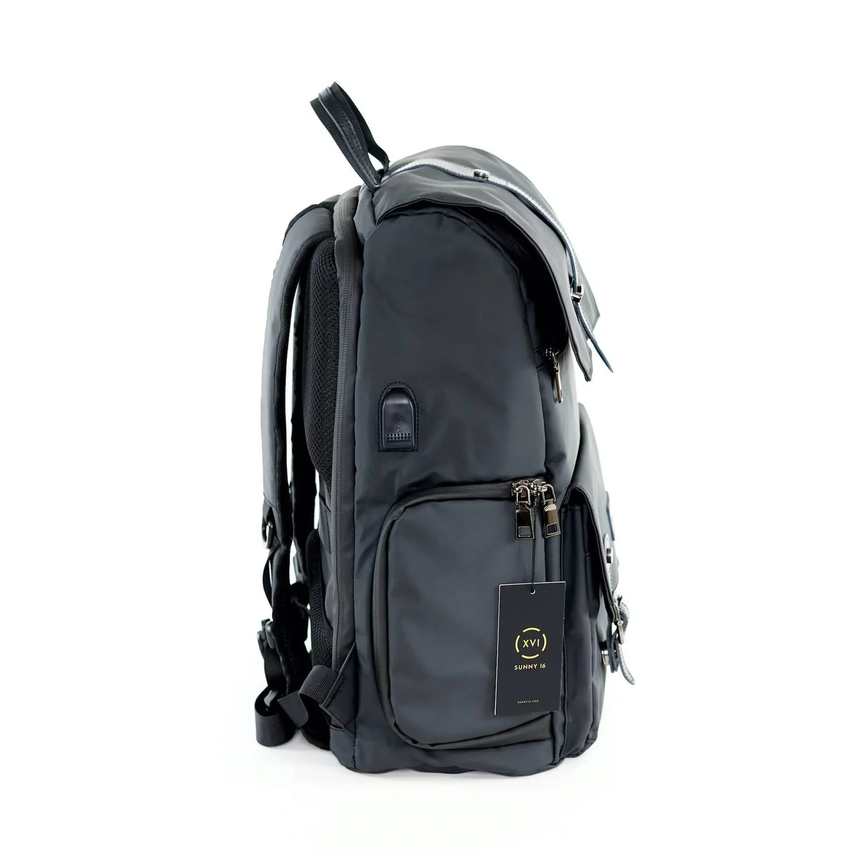 Sunny 16 Voyager Anti-Theft DSLR Digital Travel Camera Backpack Case with Adjustable Dividers and Side Access Zipper Pocket for Men Women- Works with , ,  and More (Tarpaulin, Black)
