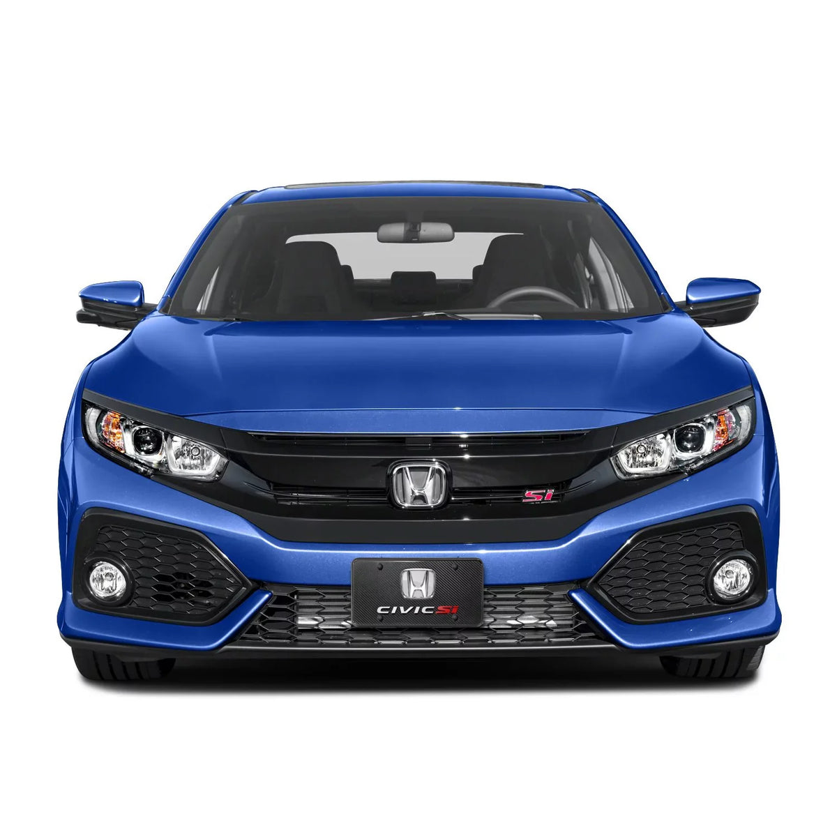 Honda Civic Si 3D Chrome Logo Dual 100% Real Carbon Fiber License Plate