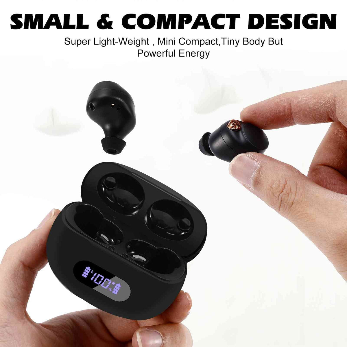 UrbanX True Wireless Bluetooth Earbuds + Charging Case, Black, Dual Connect, IPX5 aqua Resistance, Bluetooth 5.2 Connection, Balanced, Bass Boost appropriate with  Tab V7