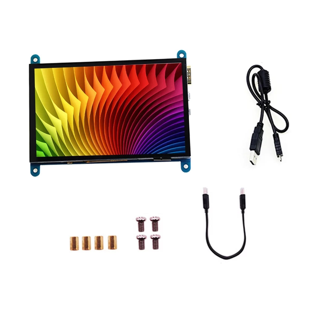 walmeck 5 Inch Capacitive Touchscreen Display 800*480 Resolution Small Portable with USB Interface suitable with Raspberry Pi Educational Tool