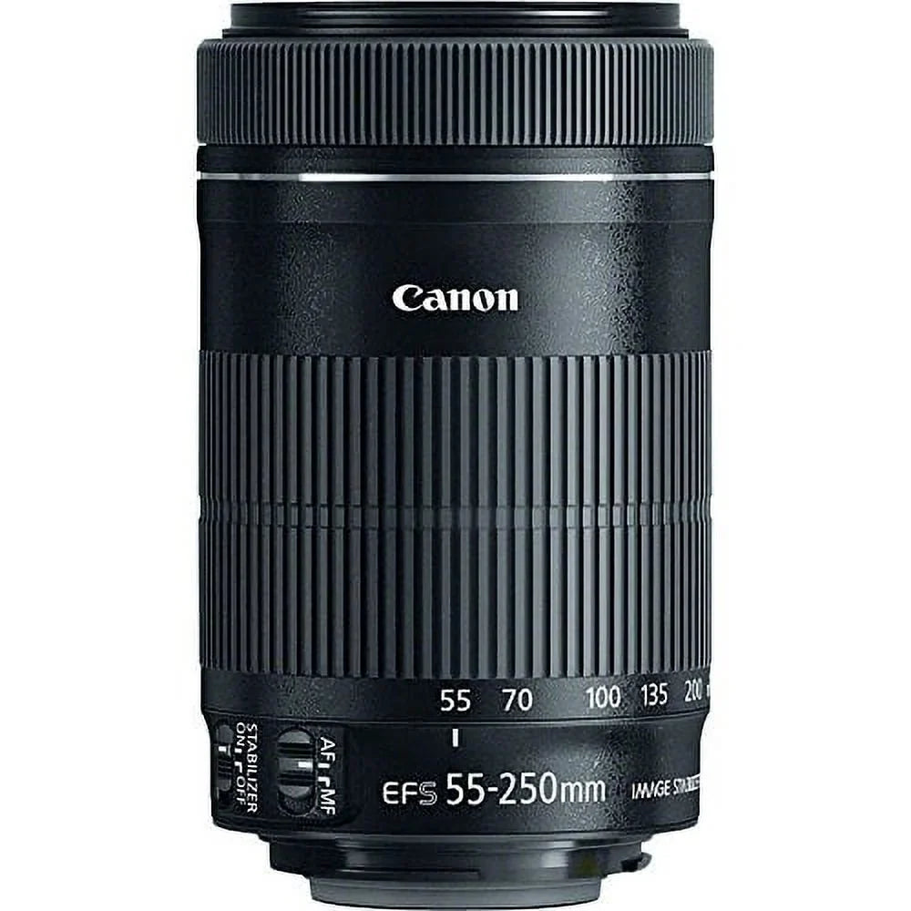 For EOS 6D, 70D, 5D MK II III, Rebel T3, T3i, T4i, T5, T5i SL1.. PagingZone Deluxe Kit Includes, 3Piece Filter Set + Lens Case + Lens Hood + 32GB Class 10 Card.  EF-S 55-250mm IS STM Camera Lens