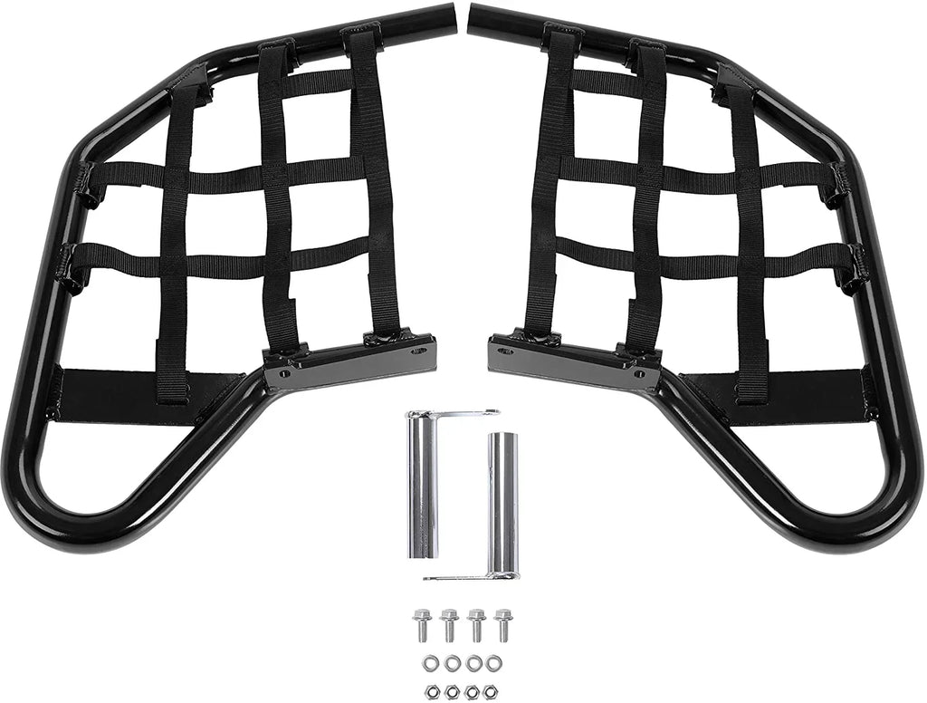 Kojem Aluminium Foot Peg Step  Nerf Bars for Yamaha Raptor 700 Black Side Step with Black Webbing nets  2006-2020