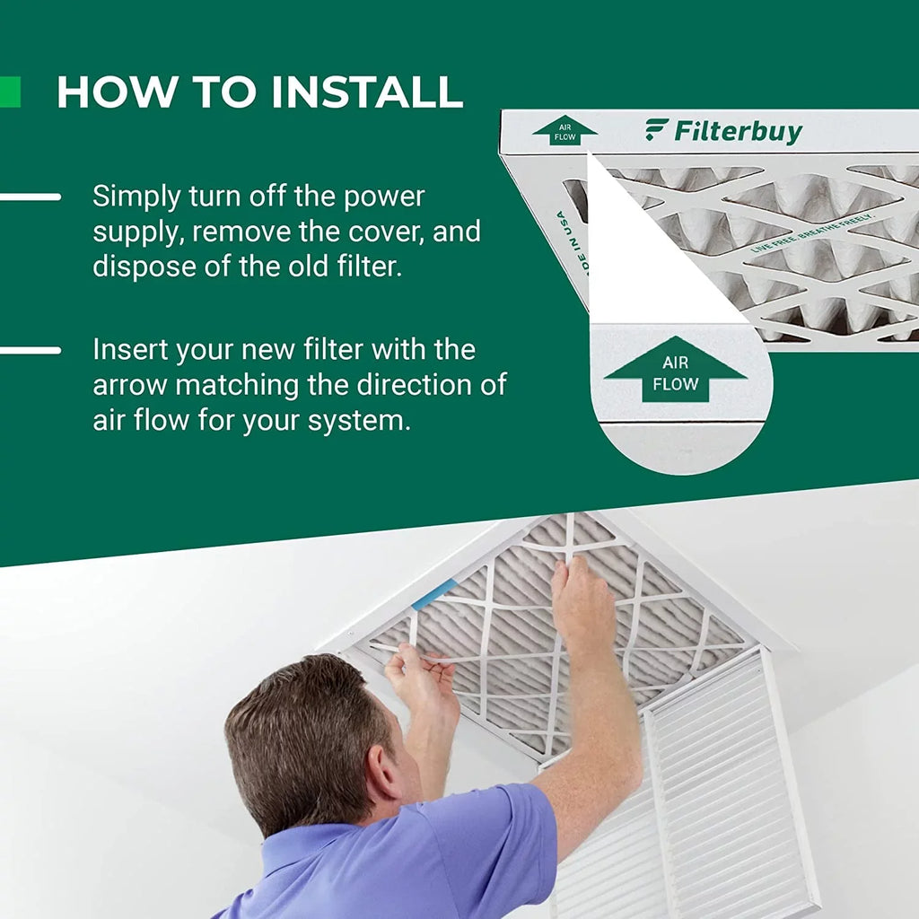 Filterbuy 12x27x1 MERV 8 Pleated HVAC AC Furnace Air Filters (4-Pack)