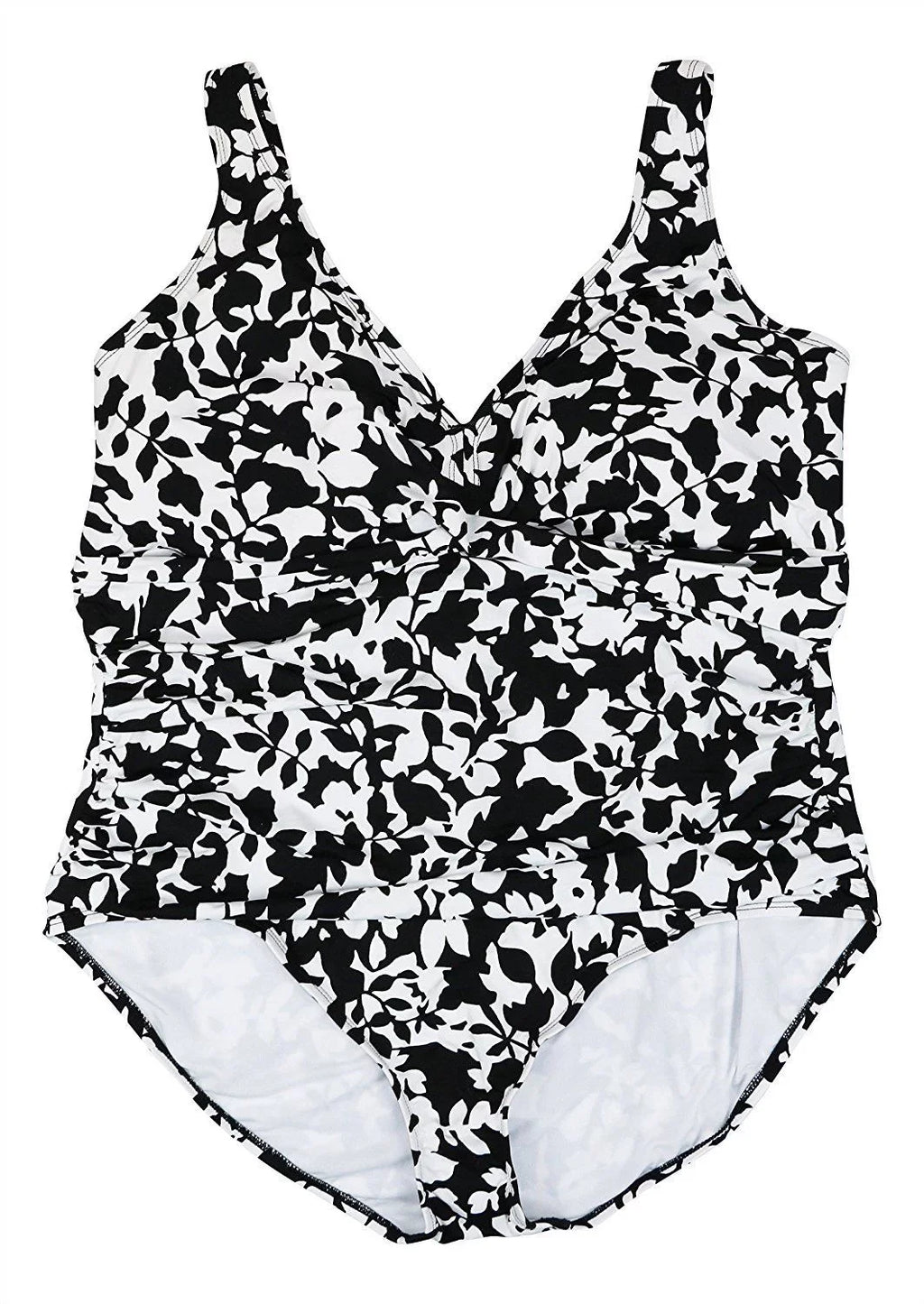New  9232-2 RALPH LAUREN Plus Size Regent Floral One Piece Bathing Suit 20W $110