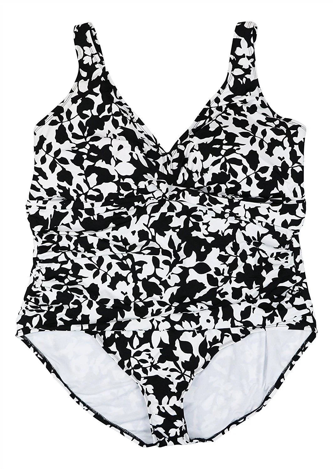 New  9232-2 RALPH LAUREN Plus Size Regent Floral One Piece Bathing Suit 20W $110