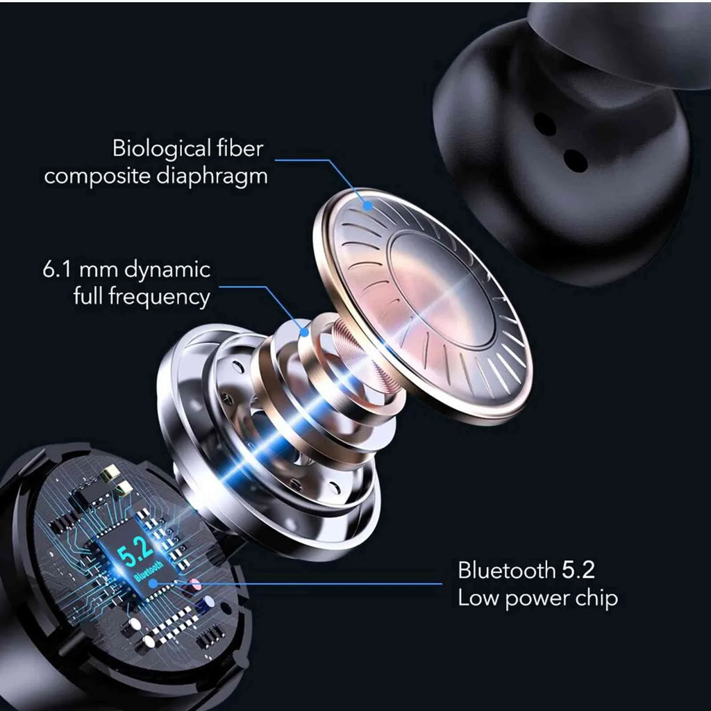 UrbanX True Wireless Bluetooth Earbuds + Charging Case, Black, Dual Connect, IPX5 aqua Resistance, Bluetooth 5.2 Connection, Balanced, Bass Boost suitable with  Tab M8 (HD)