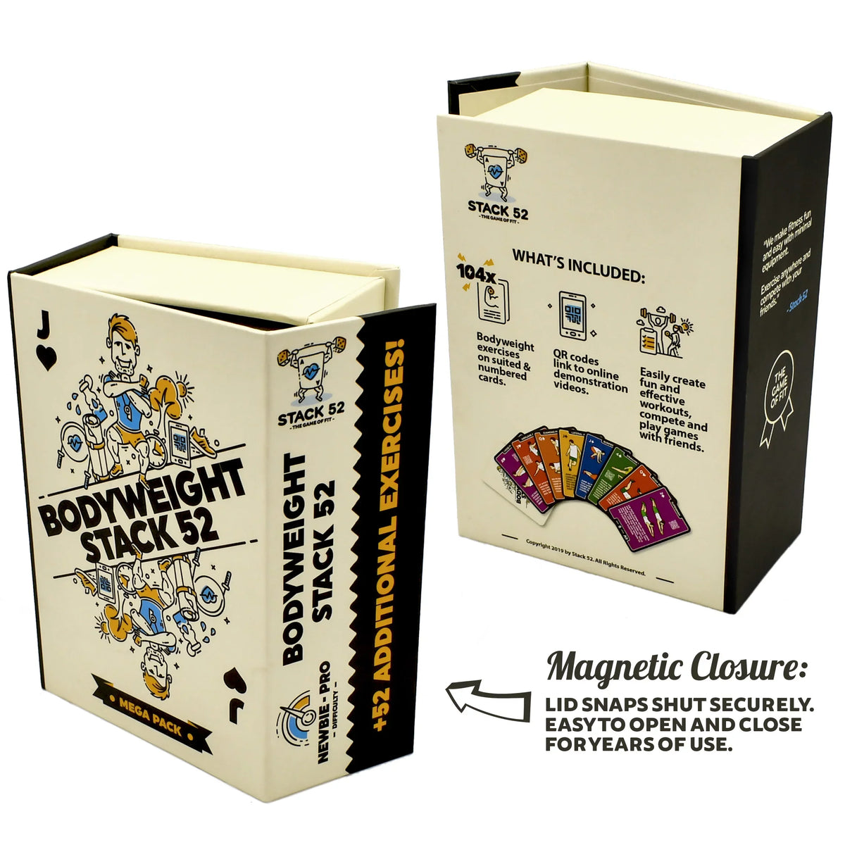 (Bodyweight Mega Pack). Burn Fat Build Muscle. No Equipment Needed. Video Instructions Included. Designed by a Military Fitness Expert. Stack 52 Bodyweight Exercise Cards: Workout Playing Card Game