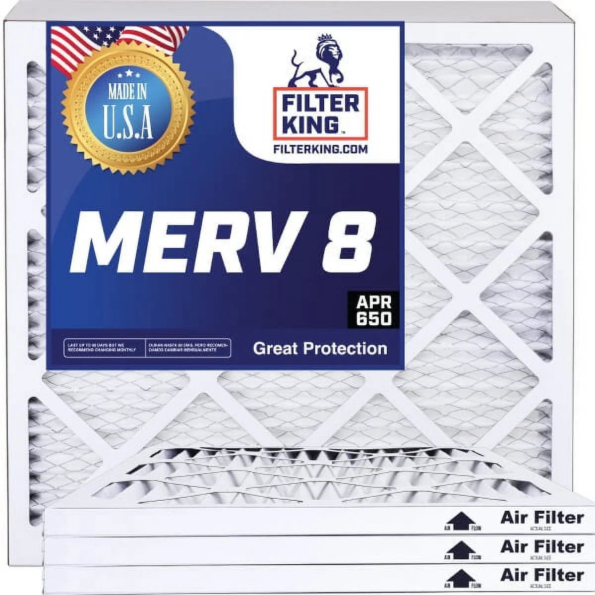 Filter King 9x53x1a Air Filter | 4-PACK | MERV 8 HVAC Pleated A/C Furnace Filters | MADE IN USA | Actual Size: 9 x 53 x .75"