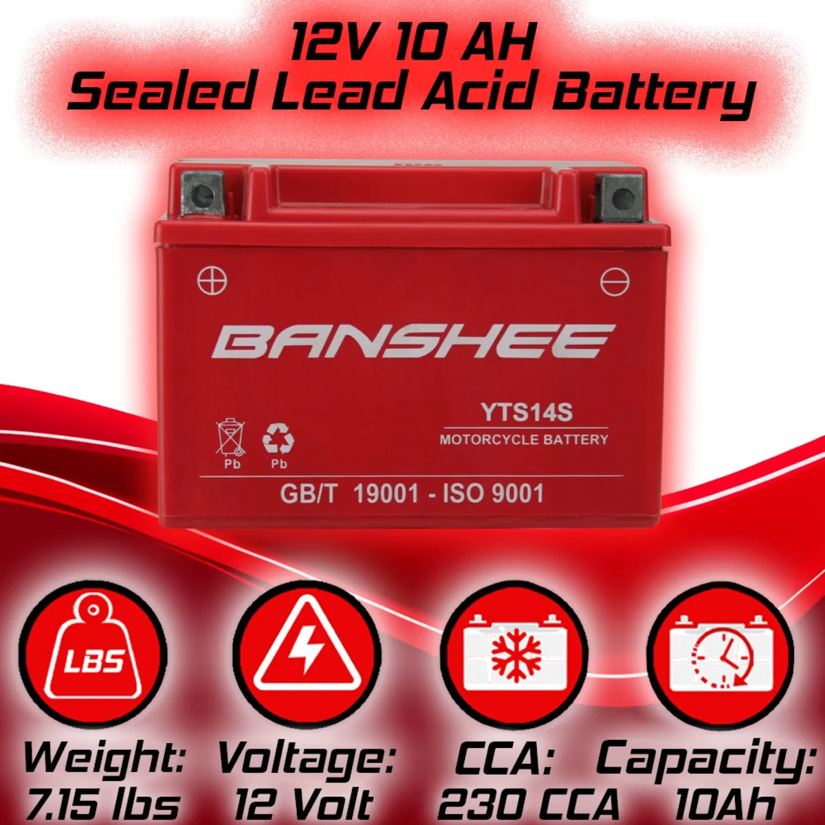 Banshee YTZ14S Motorsports Battery suitable with Benelli Tornado Naked Tre 1130 Sport Evo