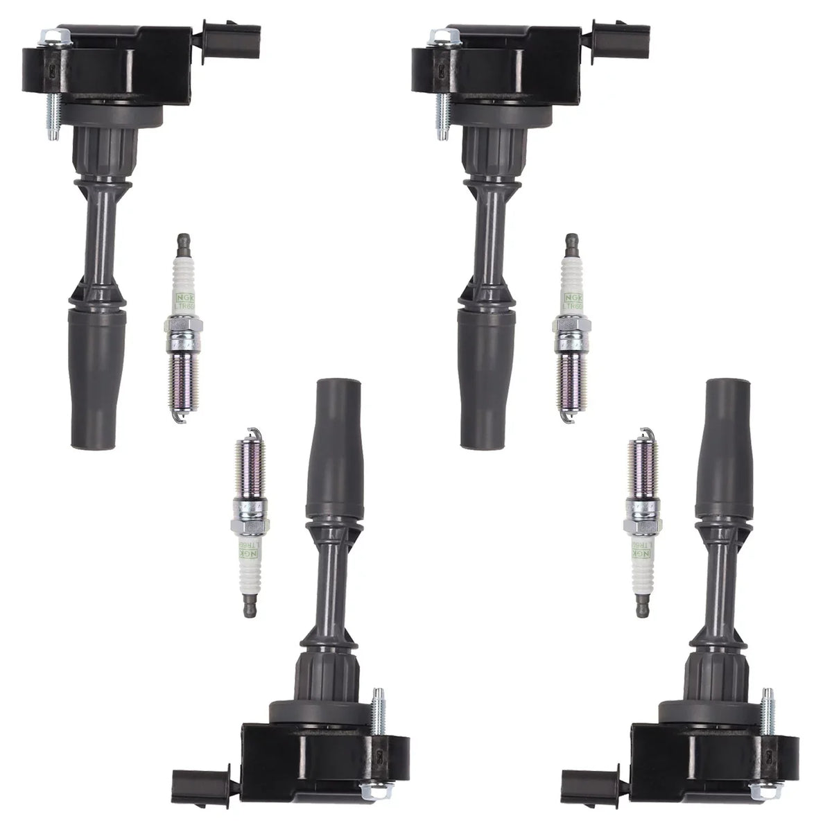 Set of 4 ISA Ignition Coils and NGK Platinum Spark Plugs appropriate with 2018 Buick Regal Sportback 2.0L l4 Replacement for UF680
