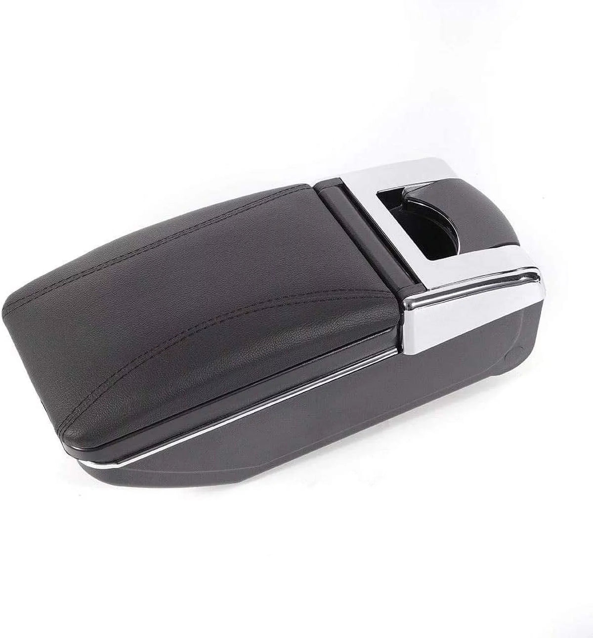WUZSTAR Automotive Rotatable Black Armrest Console Storage Box Leather Cup Holder Storage Case