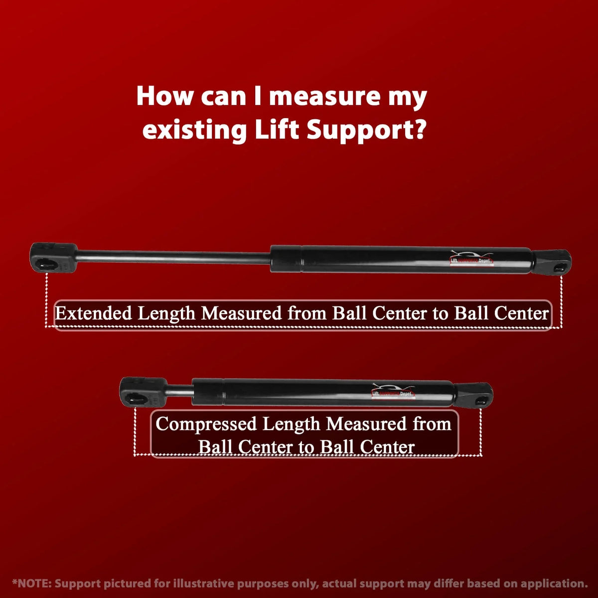 Gas Shock - 1990 1991 1992 1993 1994 1995 1996 1997 1998 1999 2000 2001 2002 2003 Lift Supports Depot PM3577-a. Qty 2 appropriate with  Hiace 1989 2004 High Roof Tailgate Lift