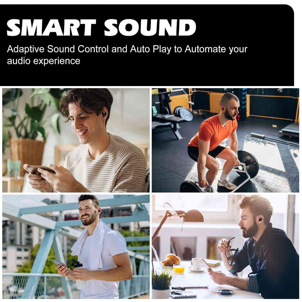 UrbanX True Wireless Bluetooth Earbuds + Charging Case, Black, Dual Connect, IPX5 aqua Resistance, Bluetooth 5.2 Connection, Balanced, Bass Boost appropriate with  Tab V7