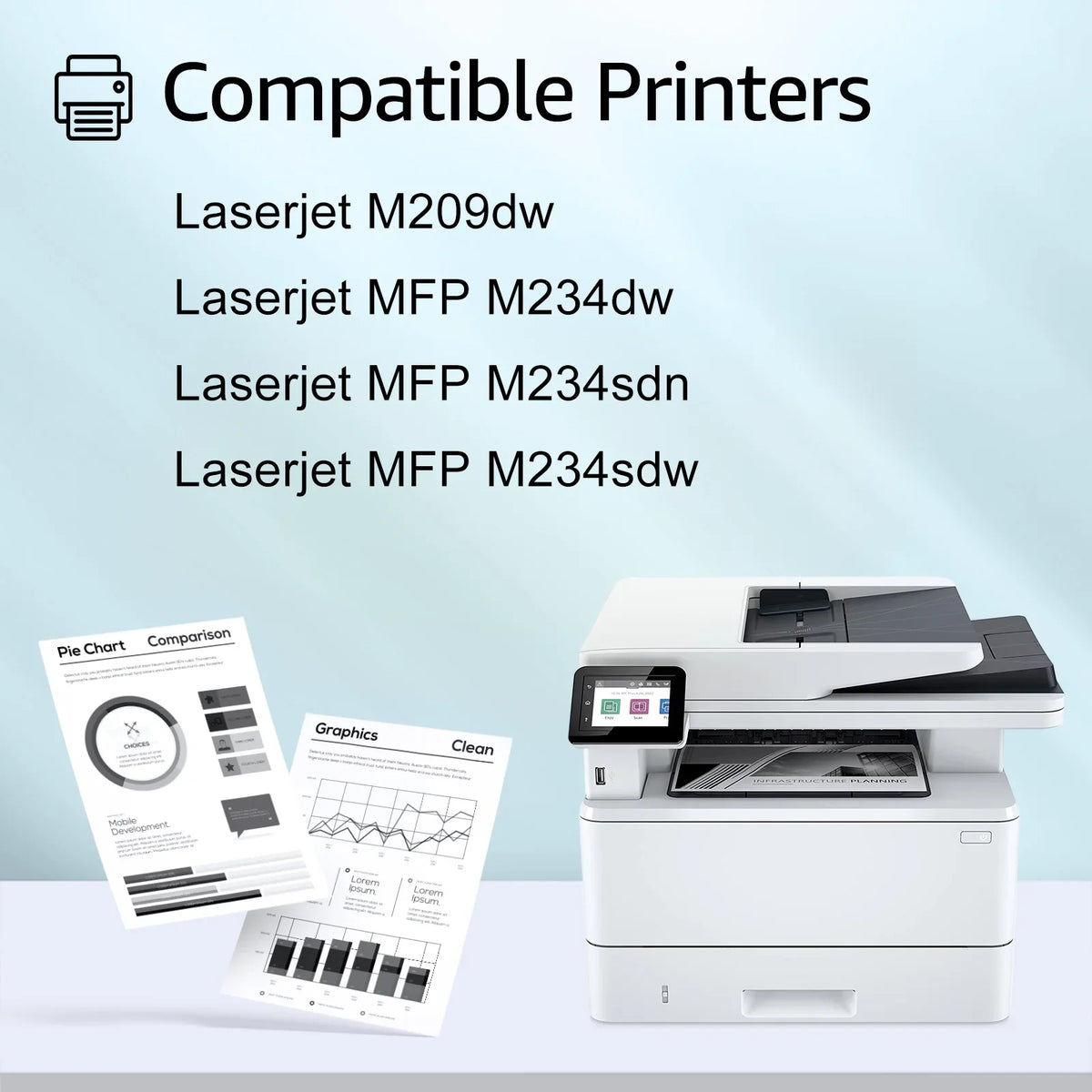 GREENCYCLE 8 appropriate for  134A W1340A (No Chip) Black Toner Cartridge Replacement with  Laserjet M209dw MFP M234dw M234sdw M234sdn Printer
