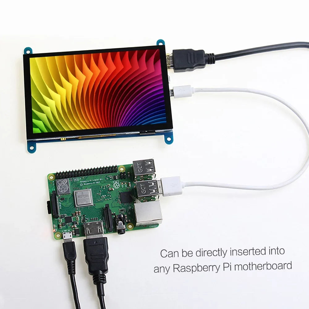 walmeck 5 Inch Capacitive Touchscreen Display 800*480 Resolution Small Portable with USB Interface suitable with Raspberry Pi Educational Tool