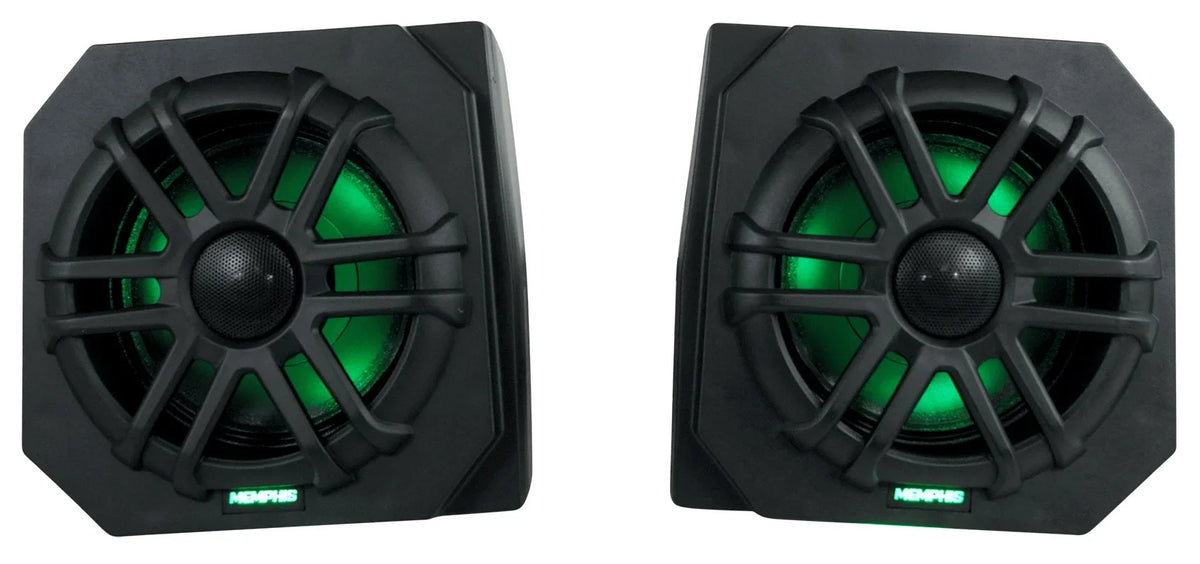 2) Memphis RNGR65FE Pods+LED Tower Speakers+Amp For 2013-17 Polaris Ranger XP900