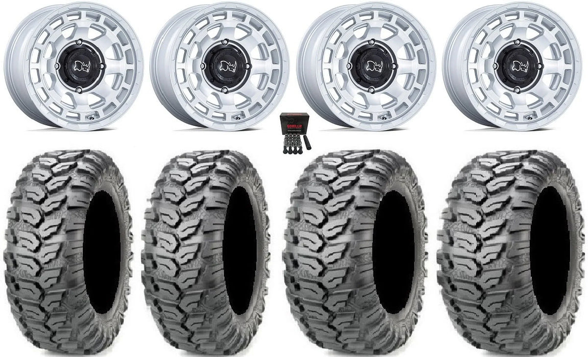 Black Rhino Chamber 14" Wheels Si 26" Ceros Tires Kawasaki Mule Pro FXT