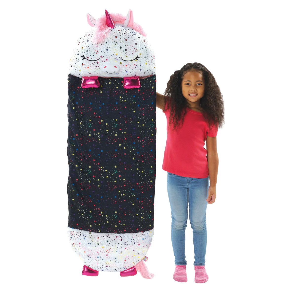 Happy Nappers Pillow Plush Toy and Sleeping Sack in One, Unicorn