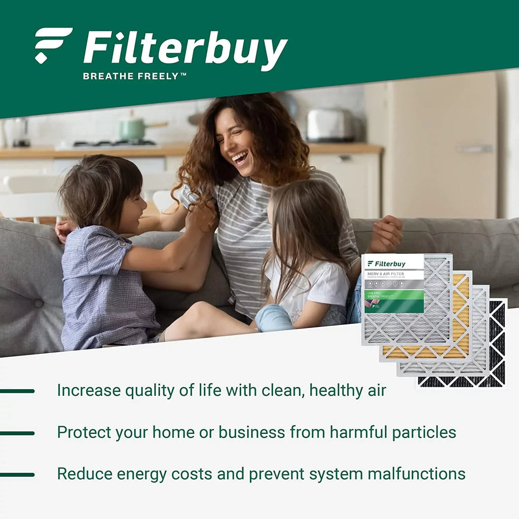 Filterbuy 12x27x1 MERV 8 Pleated HVAC AC Furnace Air Filters (4-Pack)