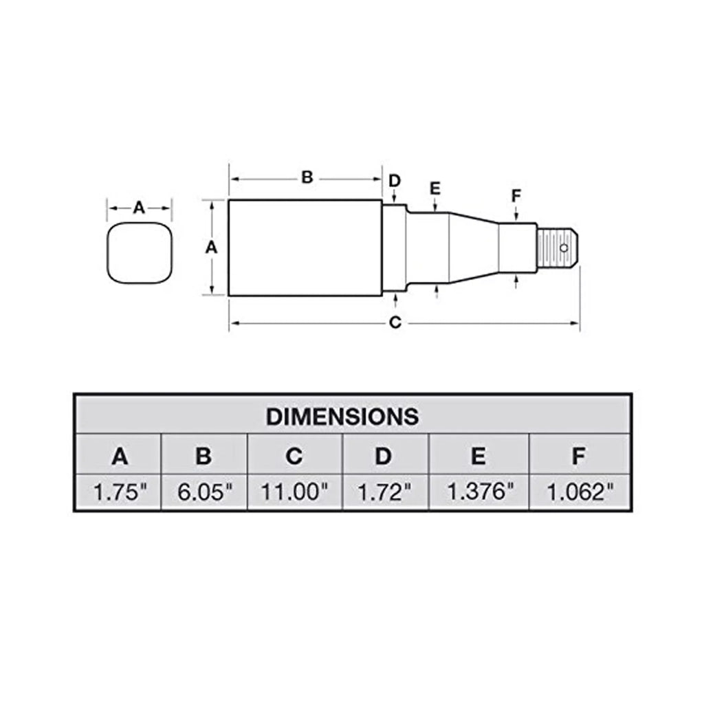 Bearings. Trailer Axle Spindle For 1-3/8 To 1-1/16 I.D