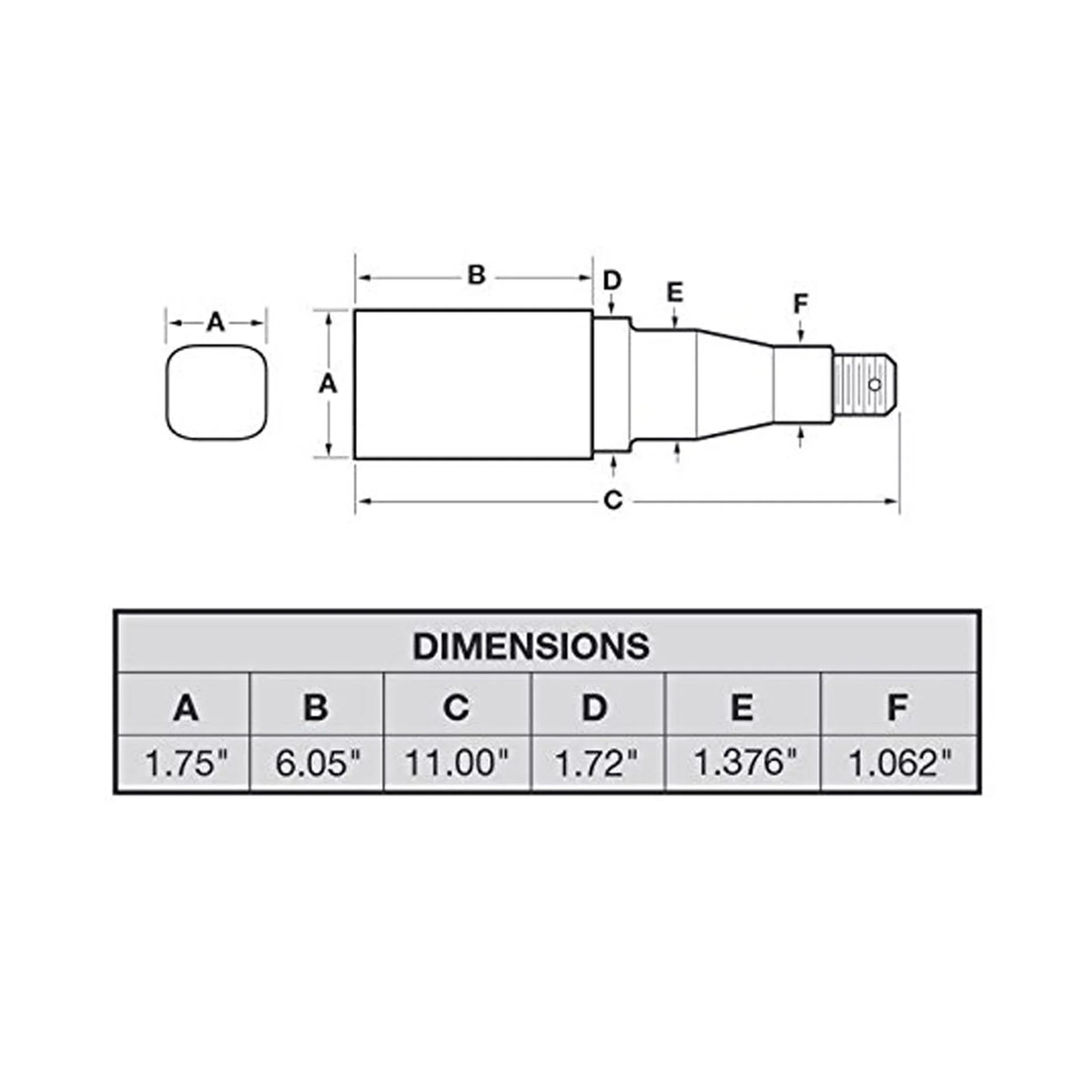 Bearings. Trailer Axle Spindle For 1-3/8 To 1-1/16 I.D